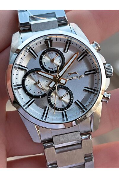 Slazenger Italian Design Bracelet Gift 2 Years Warranty 10 Atm Steel Men's Wristwatch Esl.Y2522.1