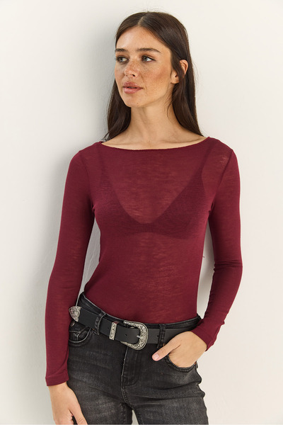 Bianco Lucci Γυναικεία μπλούζα με λαιμόκοψη Modal Ultra Light 1012 60283863