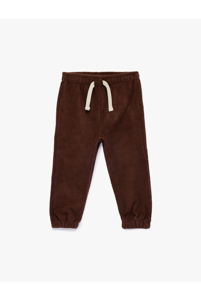 Koton Pantaloni de sport din fleece cu șireturi în talie