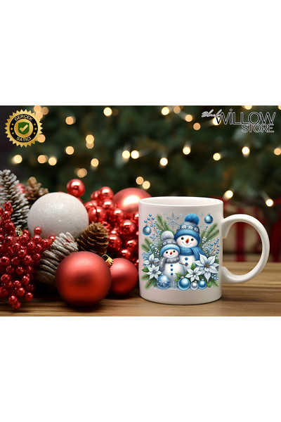 WİLLOW STORE Christmas Cute Snowman 3 Themed Porcelain Mug, Christmas, Merry ...