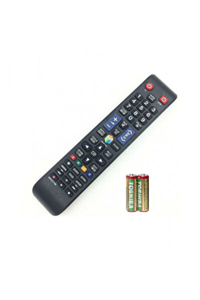 KlaussTech Telecomandă TV LED compatibilă cu Samsung, se poate folosi cu 2 pile AAA, ABS, negru