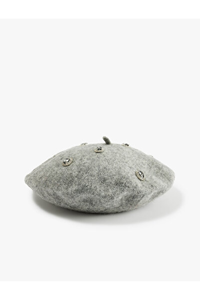Koton Koyun Yünü Karışımlı Taşlı Ressam Şapka