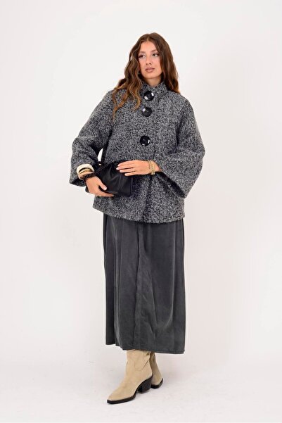 Park Moda 60940 Button-Detail Felt Coat