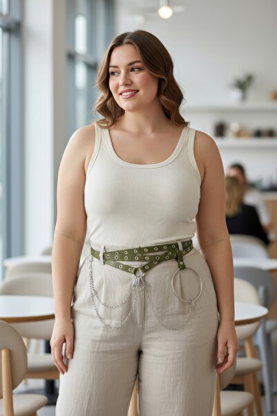 Angels Passion Large Size Khaki Women's Belt