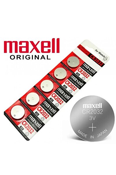 Maxell Genuine Maxell CR2032 Lithium Batteries (3V) Made in Japan - 5 Pieces, Long Storage Life of 10 Years