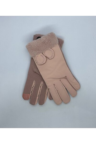 MOS&AK aksesuar Kadın Kürklü Telefon Kullanılabilir Eldiven
