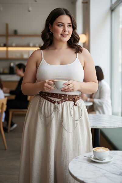 Angels Passion Plus Size Tan Women's Belt