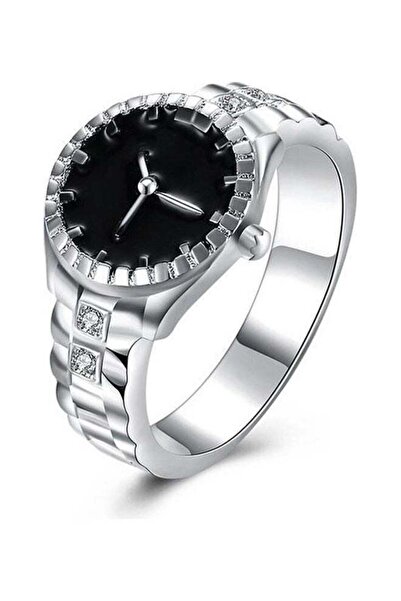 Generic Watch Design Ring Silver/Black