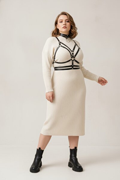 Angels Passion Curea neagră pentru femei de mărime mare