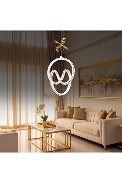 Holdak Yareva Özel Tasarım Dekor Kelebek Detaylı Sarkıt Ledli Avize