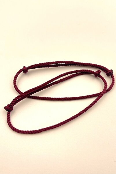 Concept HuBuTU 2 Pieces Unisex Minimal Burgundy Twisted Rope Bracelet Set