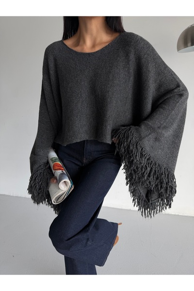 Lamierra Tassel Sleeve Crop Women's Knitwear