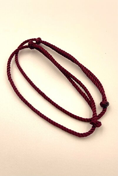 Concept HuBuTU 2 Pieces Unisex Minimal Burgundy Twisted Rope Bracelet Set