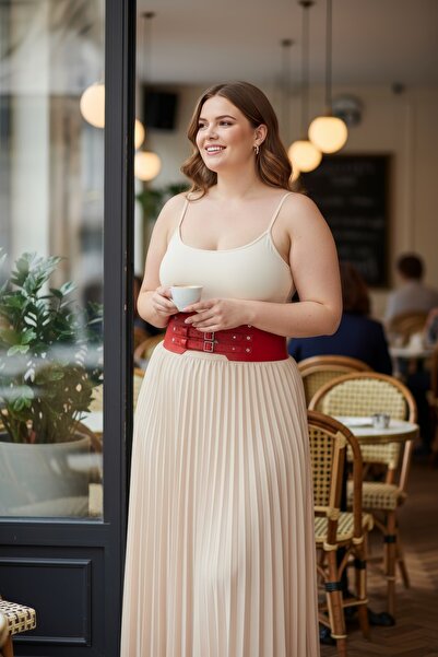 Angels Passion Curea roșie pentru femei de mărime mare