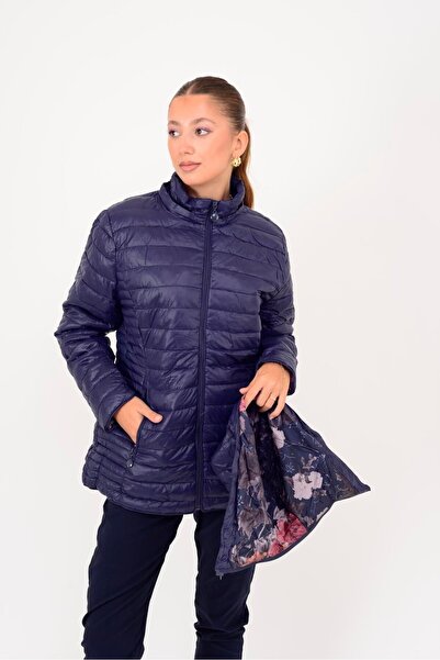 Park Moda 8960 Astari Flower Patterned Quilted Coat