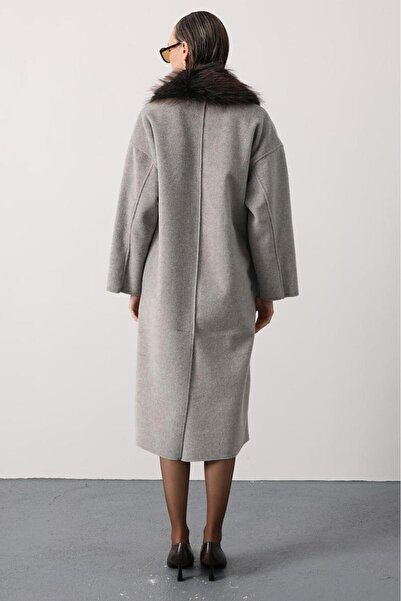 Opera Oversized Coat with Long Fur Collar