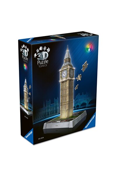 RAVENSBURGER Iconic Big Ben 3D puzzle with LED, 216 pieces, collectible miniature model