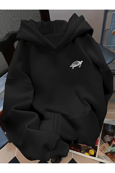 ALEYZA MODA Hanorac cu imprimeu broască țestoasă de mare