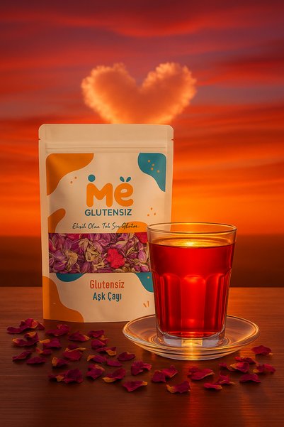 Glutensiz Me 70 Gr Gluten-Free Love, Romantic Passion Tea (Rosebud, Jasmine, Hibiscus, White Tea) Love Tea