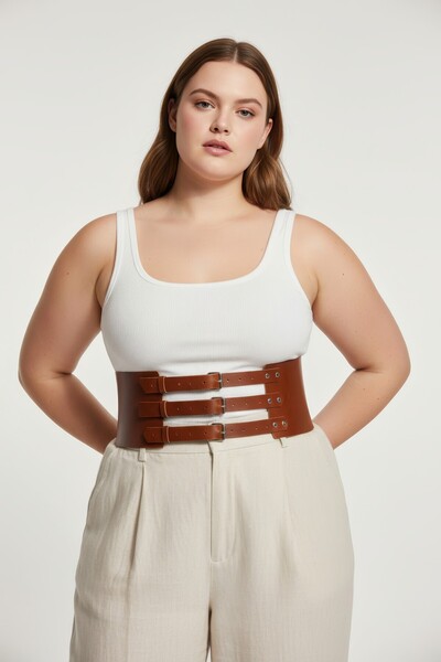Angels Passion Plus Size Tan Women's Belt