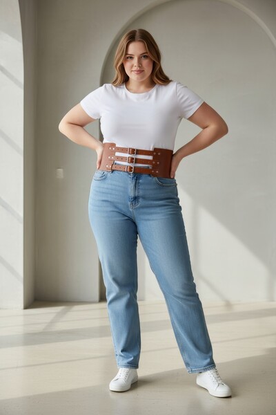 Angels Passion Plus Size Tan Women's Belt