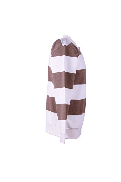 trender Three Thread B Printed Beige Men's Sweatshirt with No Chevron Collar 5790