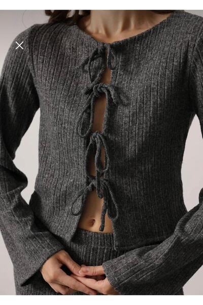 Opera Knitted Blouse with Tie Front