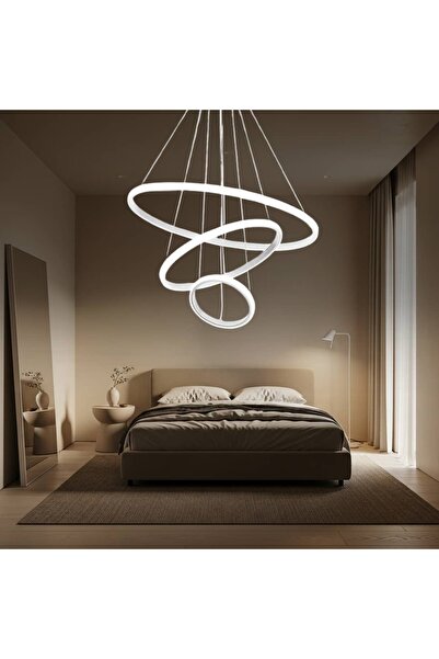 Holdak Roben 3'lü Modern Sarkıt Led Avize - Beyaz Işık