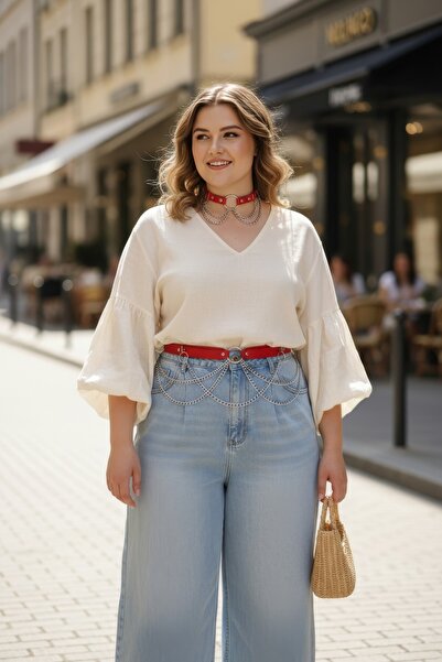 Angels Passion Curea roșie pentru femei de mărime mare