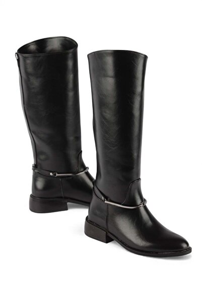 luuq shoes Γυναικείες μπότες MARLEA με μεταλλική αγκράφα