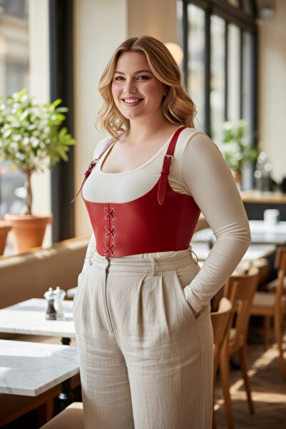 Angels Passion Curea roșie pentru femei de mărime mare