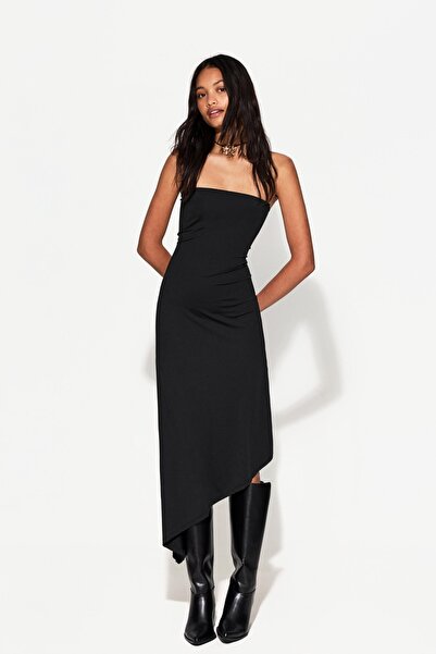 JE-TU Asymmetrical Bandeau Dress Jt9017