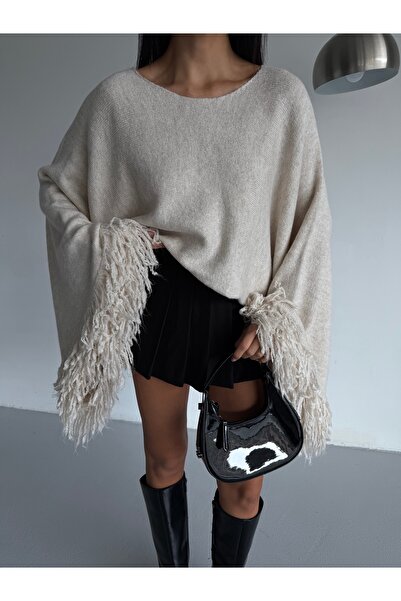 Lamierra Tassel Sleeve Crop Women's Knitwear