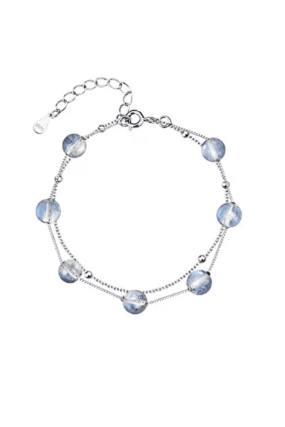 CRM Brățară dublă Mystic Moon, CRM, cu 7 cristale și piatră lunară, argint