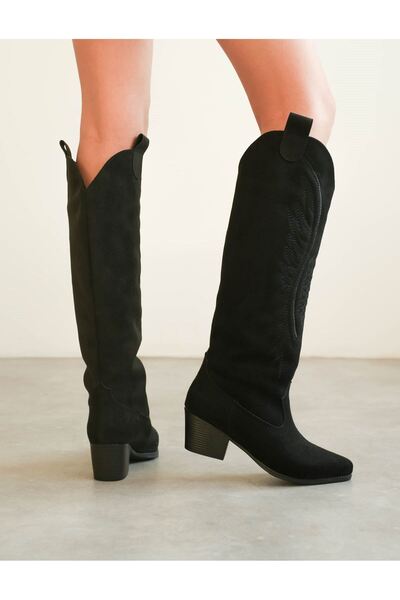 MODAADAM Жіночі ковбойські чоботи Umke - чорна замша