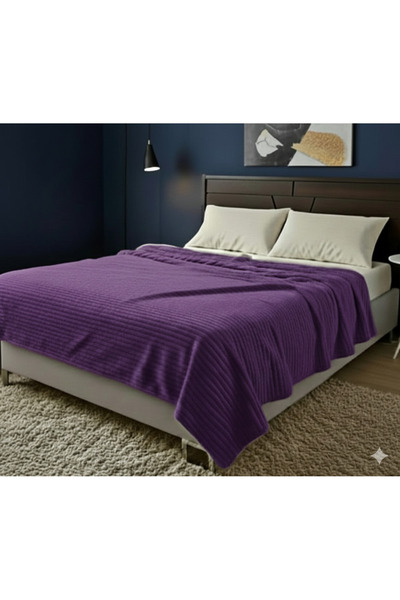 Murat battaniye Çift Kişilik Wellsoft Battaniye Mor Renk