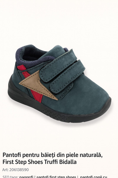 chichiponki Pantofi Băieți din Piele Naturală Truffi – First Step Shoes, Velc...