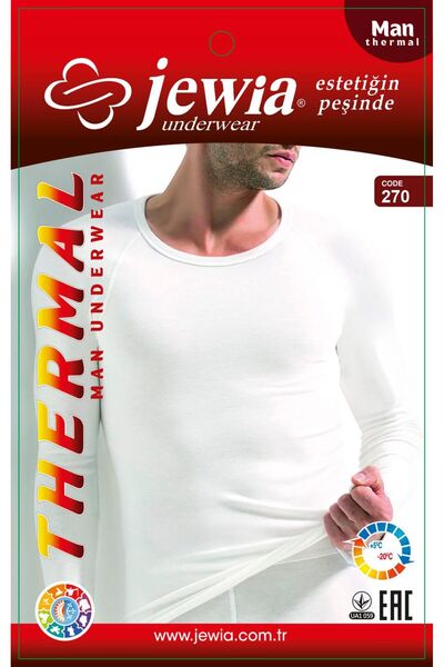 Jewia BEYAZ UZUN KOL BİSİKLET YAKA ERKEK THERMAL