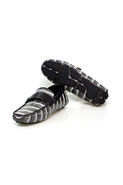 FRANCO CALVANI Gray Color Laceless Genuine Leather Men's Shoes