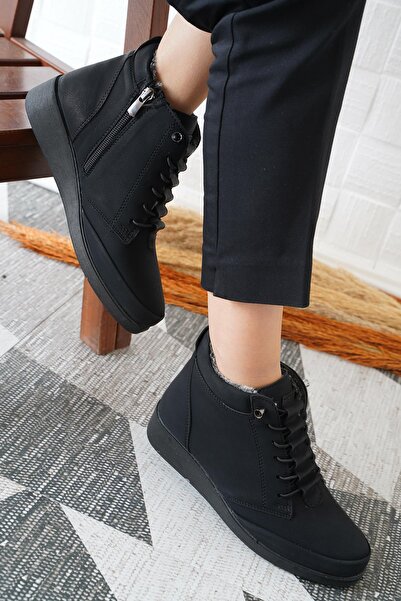 KALKANSHOES Orthopedic Waterproof Non-Slip Sole Fur Lined Zippered Mother Women's Boots Size 38-39-41-42