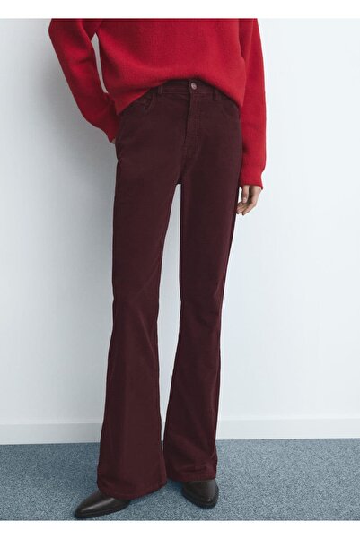 MANGO Woman Kadife flare jean pantolon