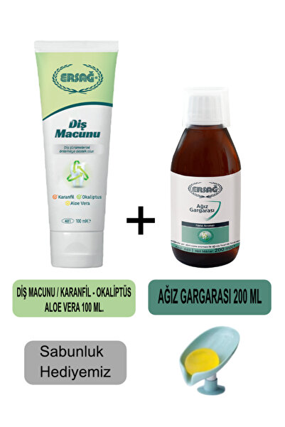Ersağ Toothpaste (Clove, Eucalyptus, Aloe Vera) 100ml - Mouthwash 200ml + Our...