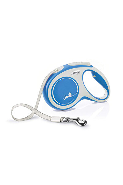 Flexi New Comfort Strip Automatic Dog Walking Collar 3 Mt Medium-Blue/White