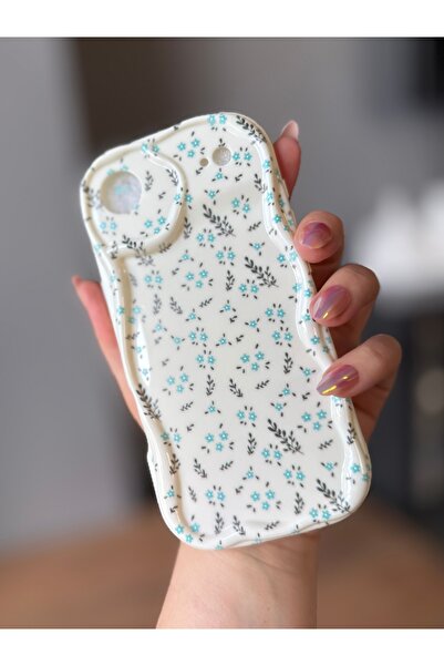 MİRAZ TASARIM iPhone 17 Air Blue Flower Ecru Case