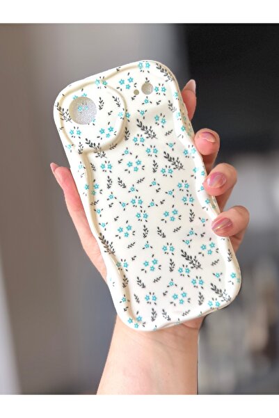 MİRAZ TASARIM iPhone 17 Air Blue Flower Ecru Case