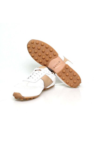 FRANCO CALVANI White Color Lace-Up Genuine Leather Men's Shoes