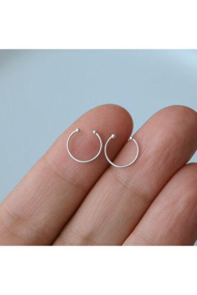 Set 925 Ayar Gümüş | 2 ADET | Fake / Sıkıştırmalı / Deliksiz / Halka Hızma Bu...