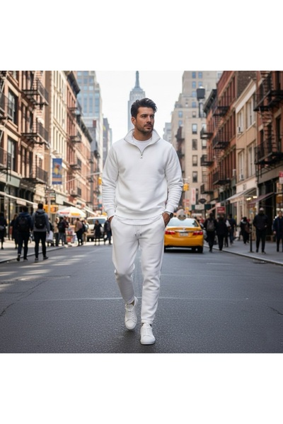 tiggirmoda supradimensionat 3 fire cu jumătate de fermoar fleece gros A set Set de 2