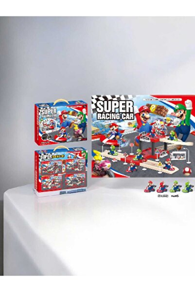 Super Mario Bros Super Mario Play Set, Track and Parking 2 Levels, 2 Cars, Characters, Slide, 3 years+
