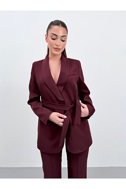 ossons Tie-Up Shawl Lapel Jacket Pants Suit